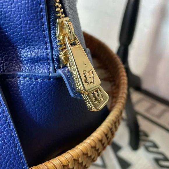 Ora Delphine Blue Leather Satchel Bag - Picture 3 of 12